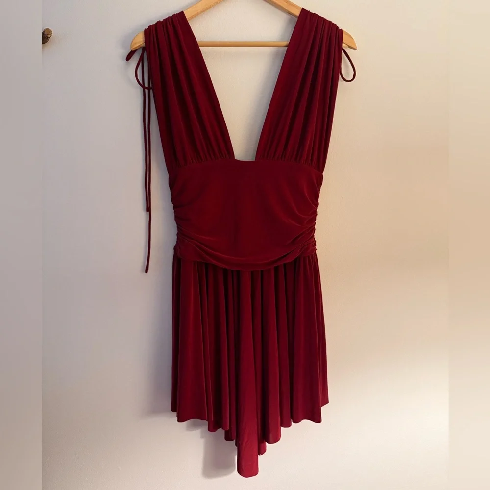 Fashion Nova Kaila Ruched Micro Mini Dress in Wine - Picture 10 of 11